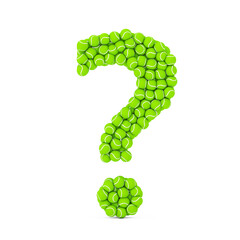 Fototapete - Green Tennis Balls in Shape of Question Mark. 3d Rendering