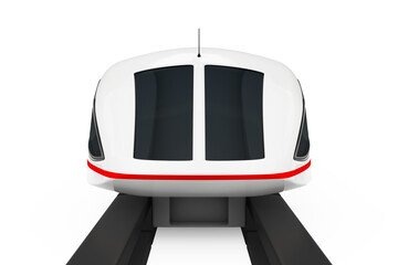 Poster - Front View of Super High Speed Futuristic Commuter Train. 3d Rendering