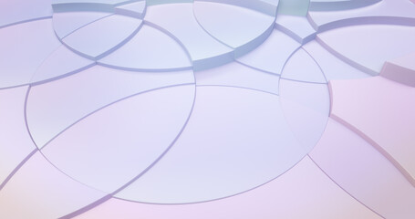 Poster - Circular shapes with pastel purple. Abstract geometric background. perfect for text overlay, or subtle element for presentations or background. 3D rendering