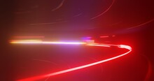 Light Ray, Stripe Line With Red Lights, Speed Motion Background. Abstract Design For Speed And Motion, Science, Futuristic, Energy, Modern Technology Concept Background. 3D Rendering