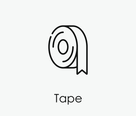 Poster - Tape vector icon.  Editable stroke. Linear style sign for use on web design and mobile apps, logo. Symbol illustration. Pixel vector graphics - Vector