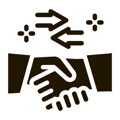 Poster - handshake exchange agreement icon vector illustration