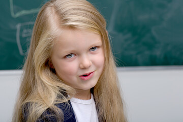 Wall Mural - Close up portrait of beautiful girl. Photo session in the studio