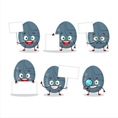 Poster - Blue Grey easter egg cartoon character bring information board