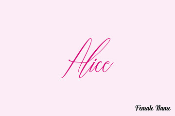 Aufkleber - Alice.-Female Name Typography Text On Pink Background