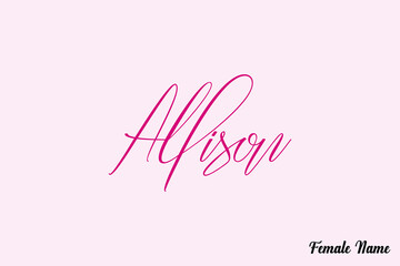 Aufkleber - Allison-Female Name Typography Text On Pink Background