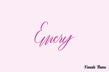 Aufkleber - Emery-Female Name Typography Text On Pink Background
