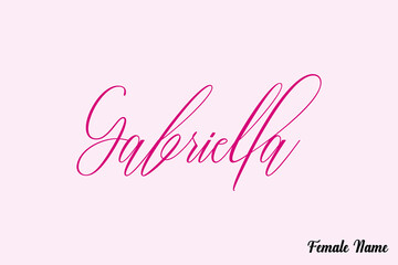 Aufkleber - Gabriella-Female Name Typography Text On Pink Background