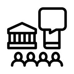 Poster - control policy line icon vector illustration sign
