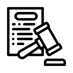 Poster - law policy line icon vector illustration sign