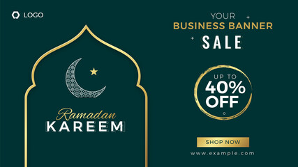 Wall Mural - ramadan web banner template promotion design for business or company for web landing page, web ad, p