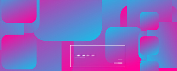 Poster - Square shapes composition geometric abstract background. 3D shadow effects and fluid gradients. Modern overlapping forms