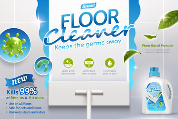 Disinfectant floor cleaner ad