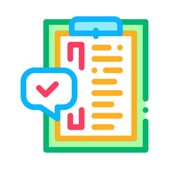 Sticker - task list of audit color icon vector illustration