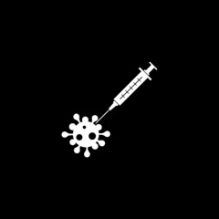 Sticker - Vaccine icon isolated on dark background 