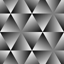 Black White Mosaic Triangles Background, Abstract Gray Crystal Pattern As Background, Op Art Style