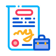 Poster - contract policy color icon vector illustration sign