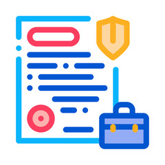 Poster - insurance policy color icon vector illustration sign