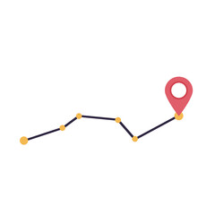 Wall Mural - plane track to point with dashed line way or air lines, airplane icon vector color editable