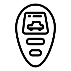 Poster - Remote car key icon. Outline remote car key vector icon for web design isolated on white background