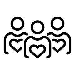 Poster - Charity icon. Outline charity vector icon for web design isolated on white background