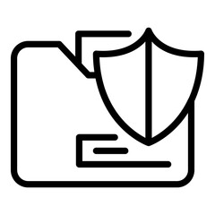 Poster - Secured folder icon. Outline secured folder vector icon for web design isolated on white background