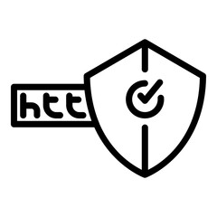 Poster - Secured webpage icon. Outline secured webpage vector icon for web design isolated on white background