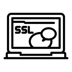 Poster - Web security icon. Outline web security vector icon for web design isolated on white background