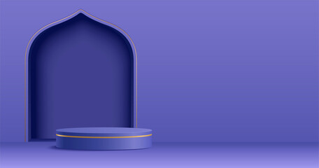 Wall Mural - 3d purple Islam theme background