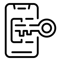 Poster - Phone password icon. Outline phone password vector icon for web design isolated on white background