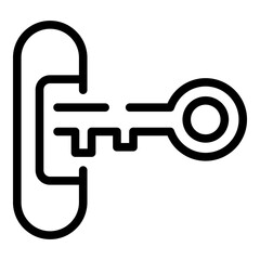Poster - Password key icon. Outline password key vector icon for web design isolated on white background