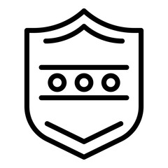 Poster - Shield password icon. Outline shield password vector icon for web design isolated on white background