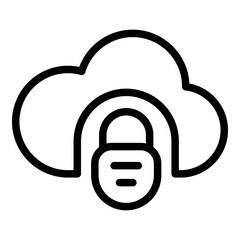 Poster - Cloud locked icon. Outline cloud locked vector icon for web design isolated on white background