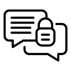 Poster - Encrypted chat icon. Outline encrypted chat vector icon for web design isolated on white background