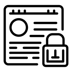 Poster - Locked webpage icon. Outline locked webpage vector icon for web design isolated on white background