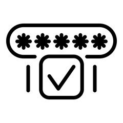 Poster - Correct password icon. Outline correct password vector icon for web design isolated on white background