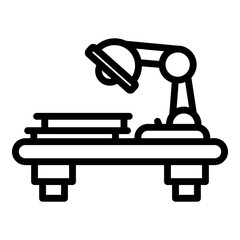 Poster - Ergonomic table icon. Outline ergonomic table vector icon for web design isolated on white background