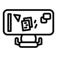 Poster - Ergonomic desktop icon. Outline ergonomic desktop vector icon for web design isolated on white background