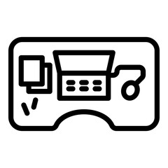 Poster - Ergonomic office table icon. Outline ergonomic office table vector icon for web design isolated on white background