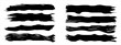 © high_resolution - Vector collection of artistic grungy black paint hand made creative brush stroke set isolated on banner background. A group of abstract grunge sketches for design education or graphic art decoration