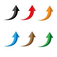 Aufkleber - glossy arrows icon on white background. arrow icon. set of up arrows sign. flat style.
