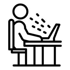 Poster - Ergonomic employee icon. Outline ergonomic employee vector icon for web design isolated on white background