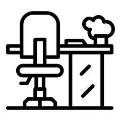 Poster - Office chair icon. Outline office chair vector icon for web design isolated on white background