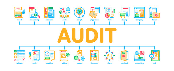 Poster - Audit Finance Report Minimal Infographic Banner Vector