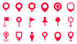 Pin Location icons. Point of location. Set of map pointer. Marker pointer. Vector illustration. Flat Map pin icons to mark location