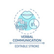 © bsd studio - Verbal communication turquoise concept icon. Conversational skills. Form relationships. Self development idea thin line illustration. Vector isolated outline RGB color drawing. Editable stroke