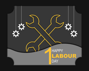 Wall Mural - Happy Labour Day Greeting Template