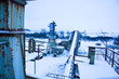 Kieswerk im Winter mit Schnee in Holzhausen bei Schweinfurt