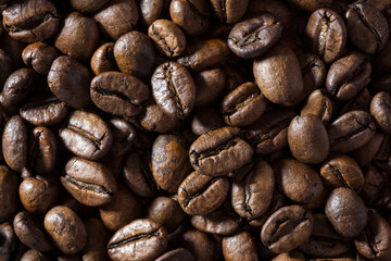 Coffee beans close up