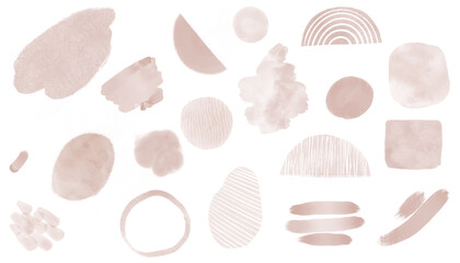 Poster - set of abstract brush strokes, hand drawn design elements